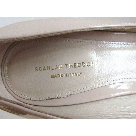 Scanlan Theodore Nude Patent Leather Pointed Toe Designer High Heel Pumps 8.M - Picture 10 of 13